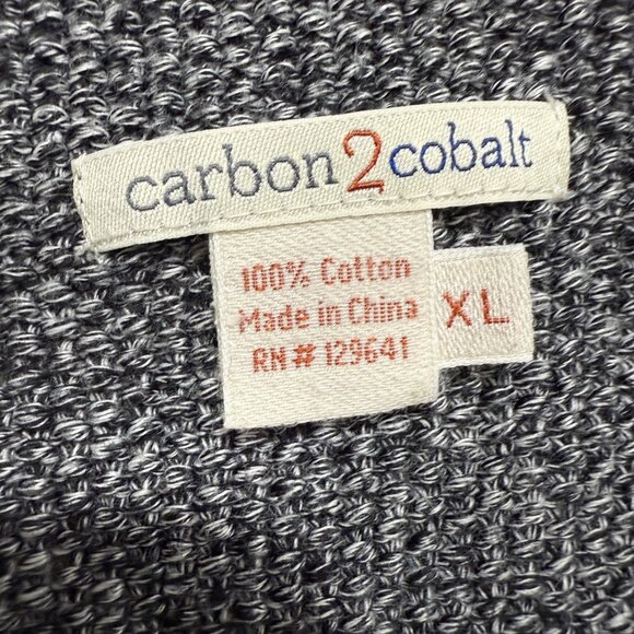 Carbon2Cobalt Sweater Mens XL Gray V Neck Cotton Pullover Casual Lightweight - Picture 2 of 8